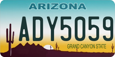 AZ license plate ADY5059