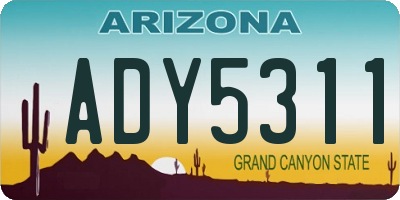 AZ license plate ADY5311