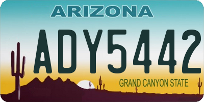 AZ license plate ADY5442
