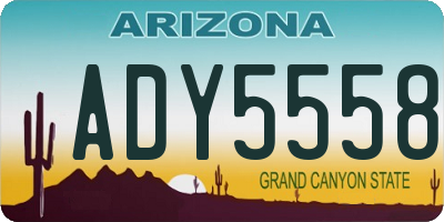 AZ license plate ADY5558