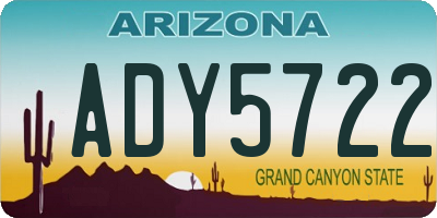 AZ license plate ADY5722