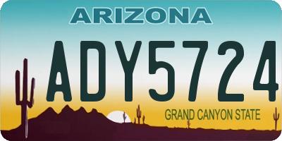 AZ license plate ADY5724