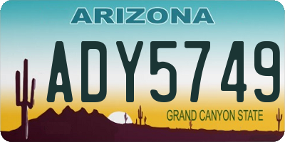 AZ license plate ADY5749