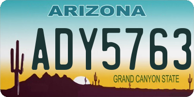 AZ license plate ADY5763