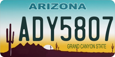 AZ license plate ADY5807