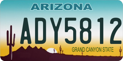 AZ license plate ADY5812