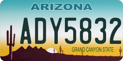AZ license plate ADY5832
