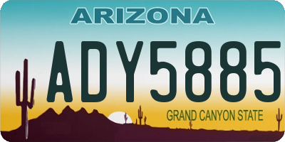 AZ license plate ADY5885