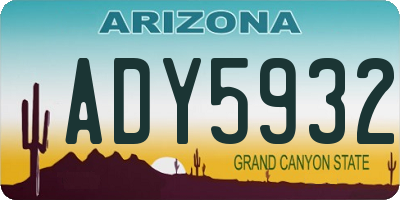 AZ license plate ADY5932