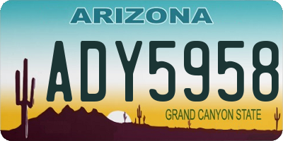 AZ license plate ADY5958