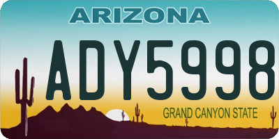 AZ license plate ADY5998