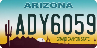 AZ license plate ADY6059