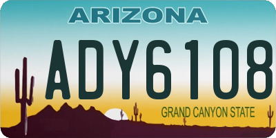 AZ license plate ADY6108