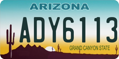 AZ license plate ADY6113