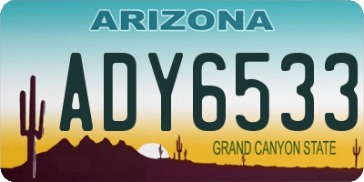 AZ license plate ADY6533