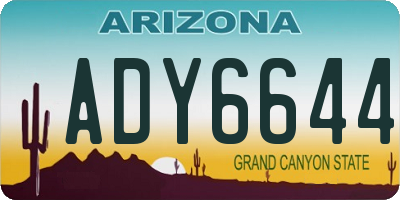 AZ license plate ADY6644