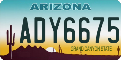 AZ license plate ADY6675