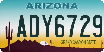 AZ license plate ADY6729