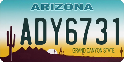 AZ license plate ADY6731