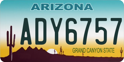 AZ license plate ADY6757