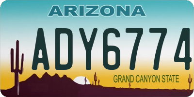 AZ license plate ADY6774