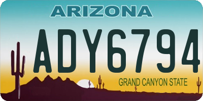 AZ license plate ADY6794