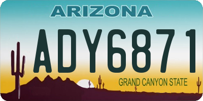AZ license plate ADY6871