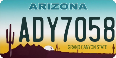 AZ license plate ADY7058