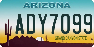 AZ license plate ADY7099