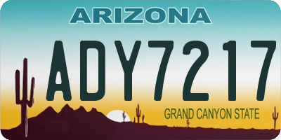 AZ license plate ADY7217