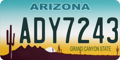 AZ license plate ADY7243