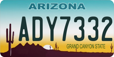AZ license plate ADY7332