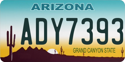 AZ license plate ADY7393
