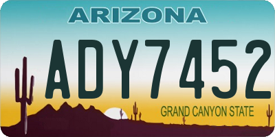 AZ license plate ADY7452
