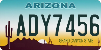 AZ license plate ADY7456