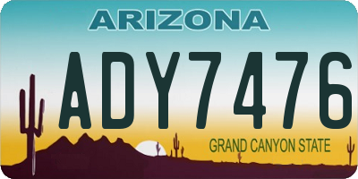 AZ license plate ADY7476