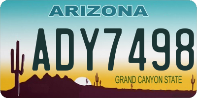 AZ license plate ADY7498