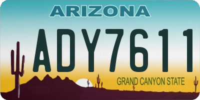 AZ license plate ADY7611