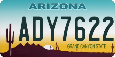 AZ license plate ADY7622