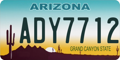 AZ license plate ADY7712