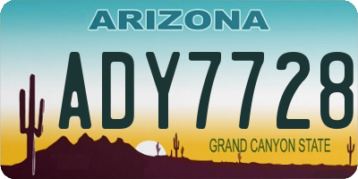 AZ license plate ADY7728