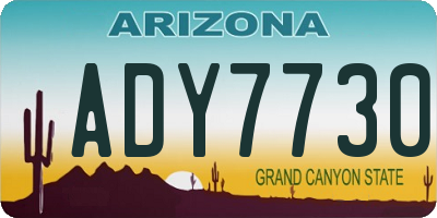 AZ license plate ADY7730