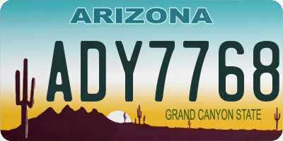 AZ license plate ADY7768