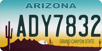 AZ license plate ADY7832