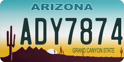 AZ license plate ADY7874