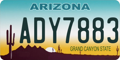 AZ license plate ADY7883