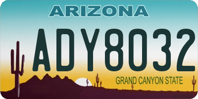 AZ license plate ADY8032