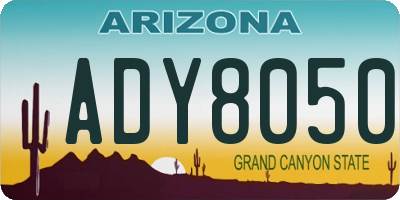 AZ license plate ADY8050
