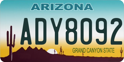 AZ license plate ADY8092