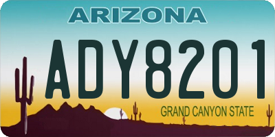 AZ license plate ADY8201